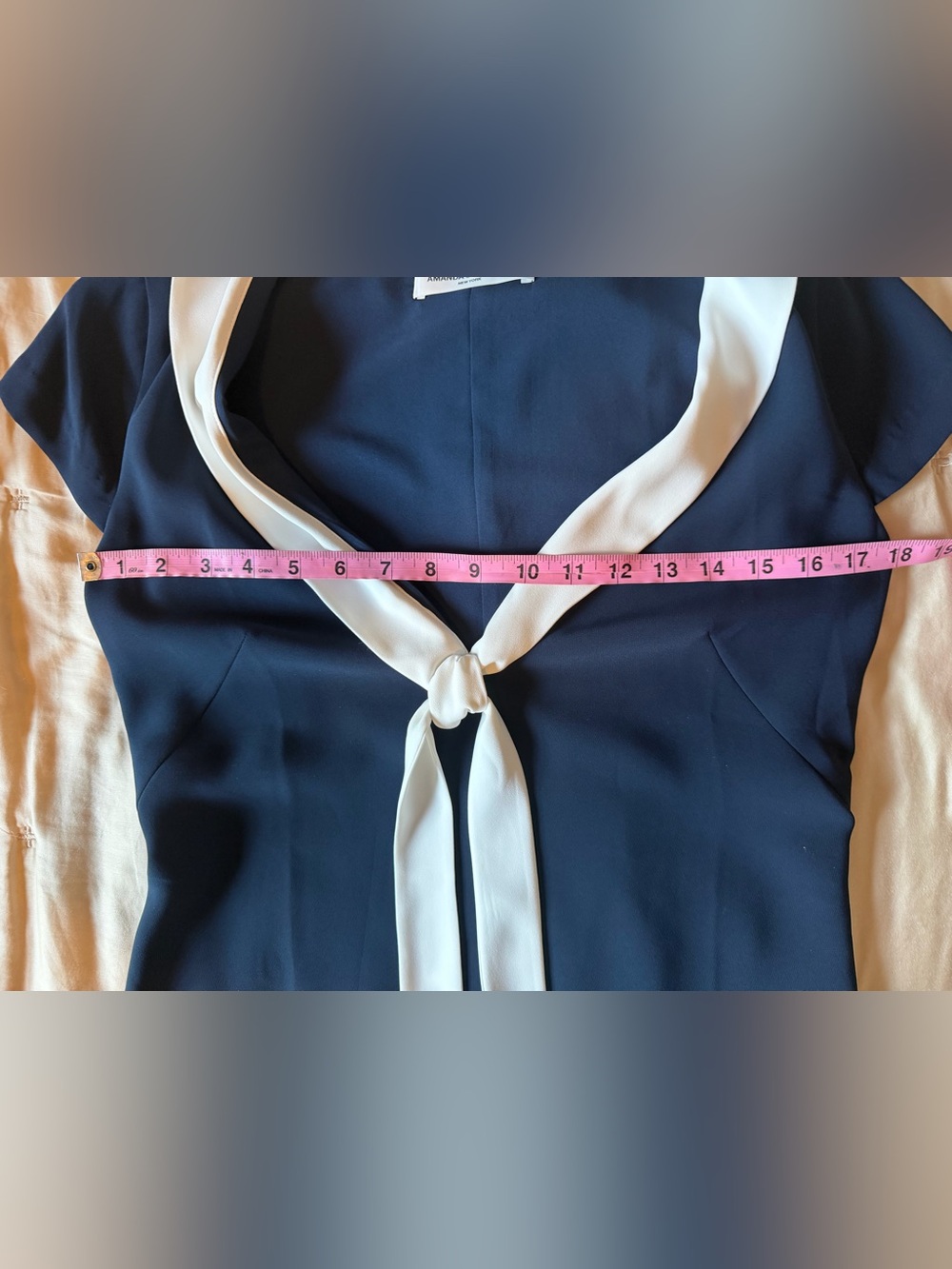 Amanda Uprichard Navy Oxford Dress NWOT - Picture 7 of 10